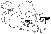 coloriage bart simpson joue a la console
